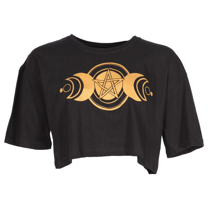 Printed Short Sleeve Crop Top