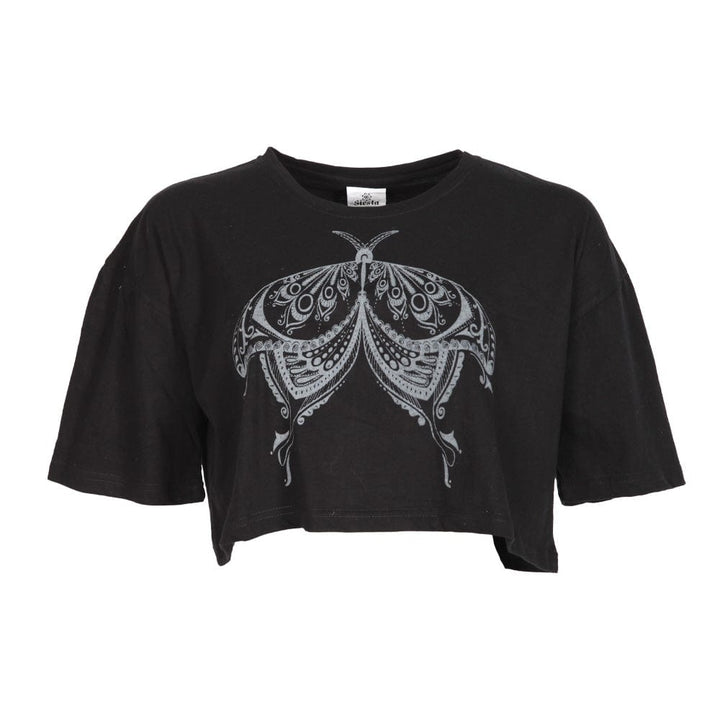 Printed Short Sleeve Crop Top