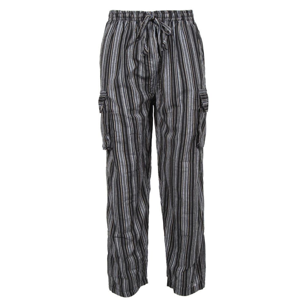 Striped Cotton Cargo Trousers