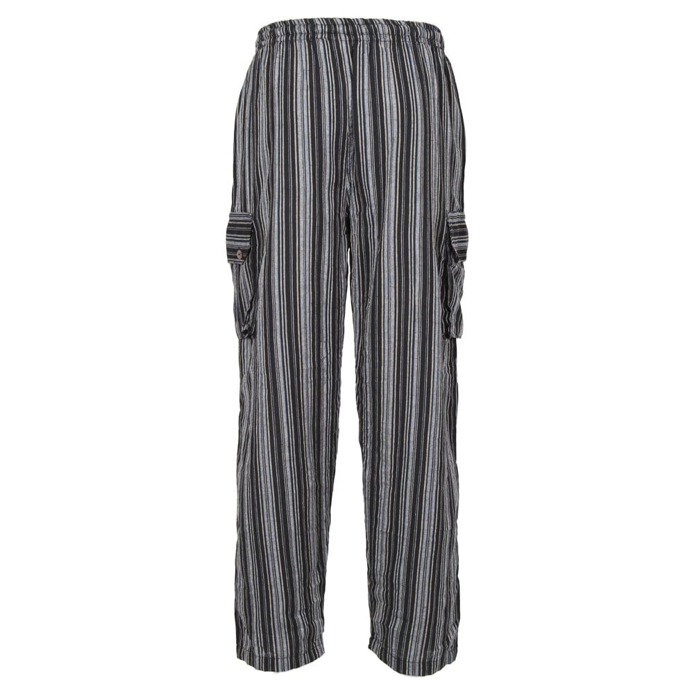 Striped Cotton Cargo Trousers