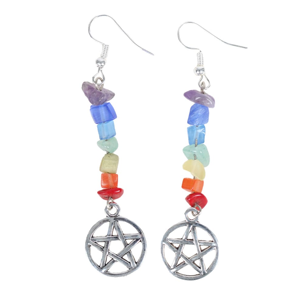 Chakra Pentacle Earrings