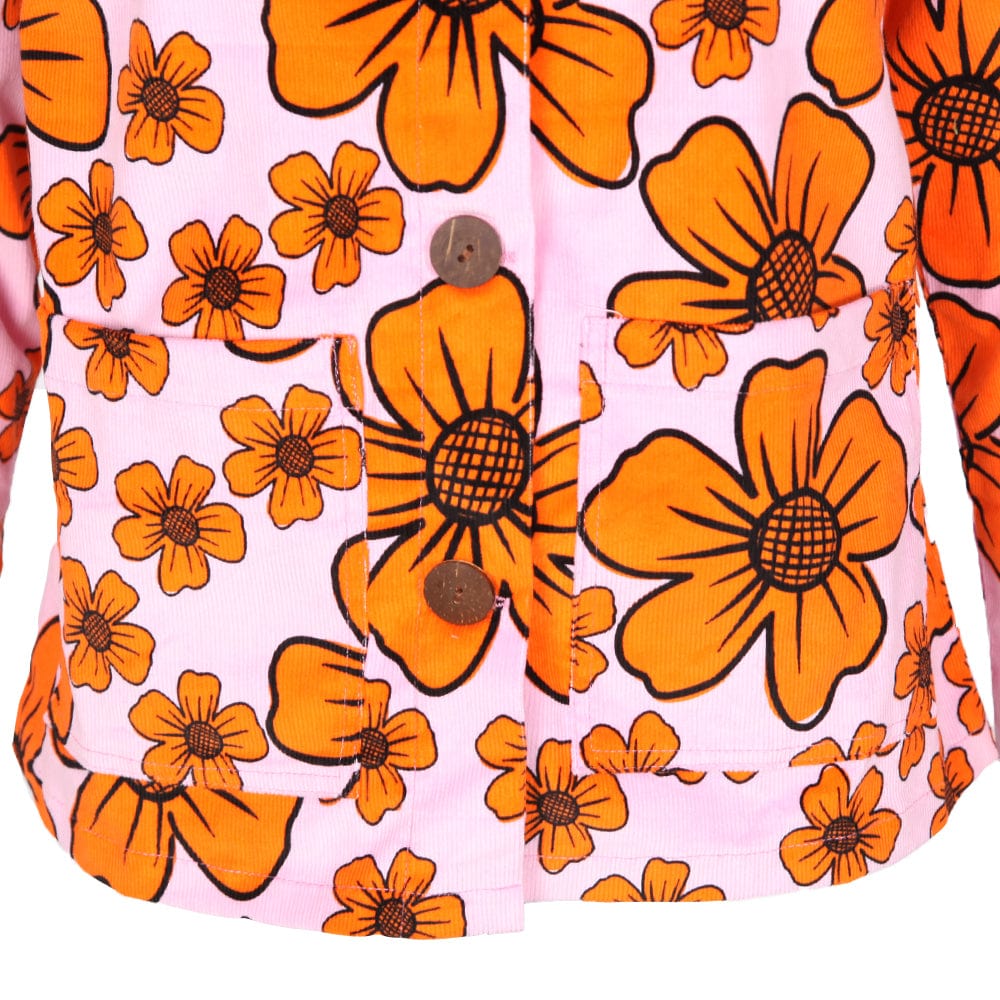 Flower Print Cord Jacket