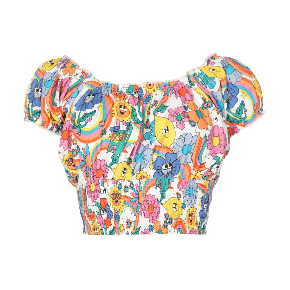 Lemon Print Bardot Top