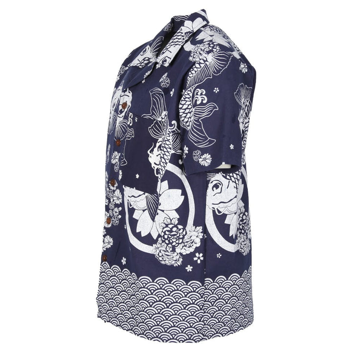 Thai Koi Print Cotton Shirt