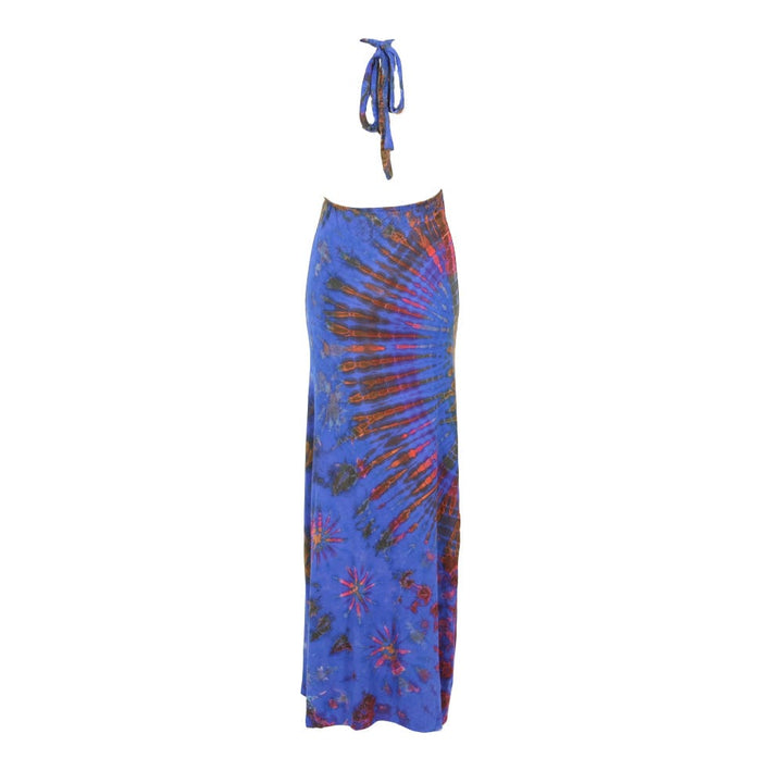Tie Dye Bodycon Halter Maxi Dress