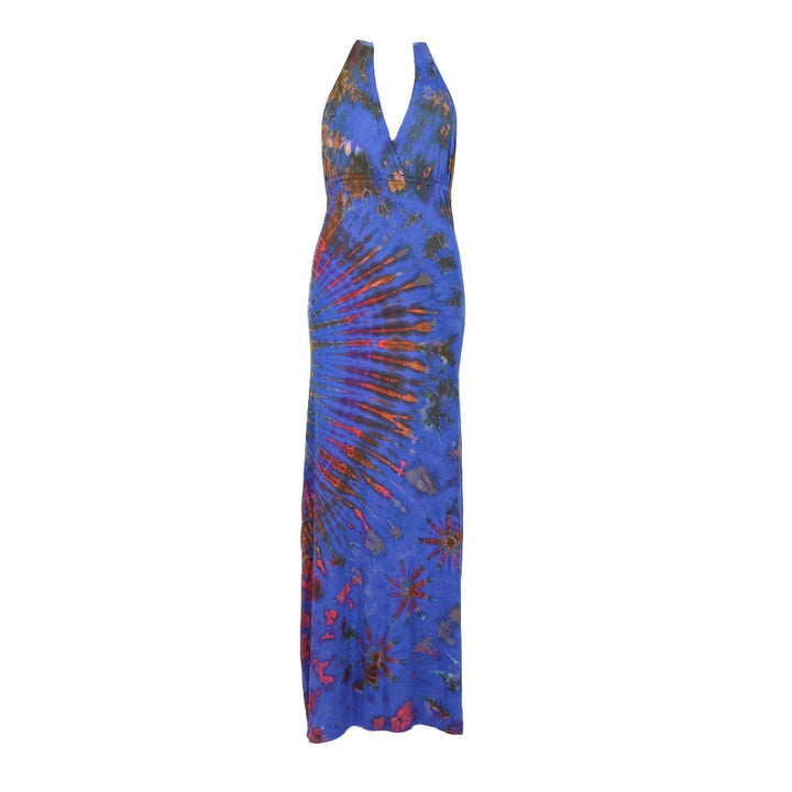 Tie Dye Bodycon Halter Maxi Dress