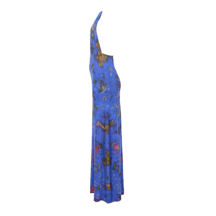 Tie Dye Bodycon Halter Maxi Dress