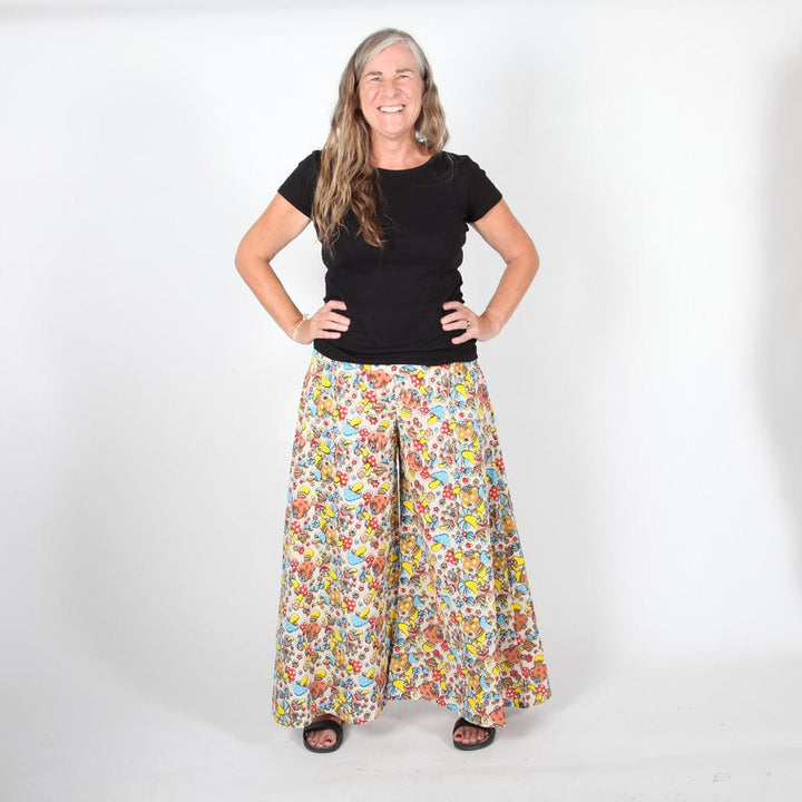Mushroom Print Wide Leg Trousers..