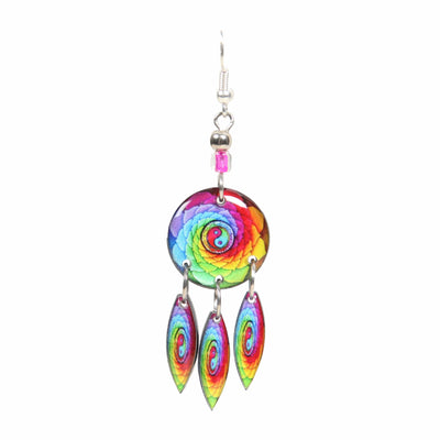 Spiral Rainbow Dangle Earrings
