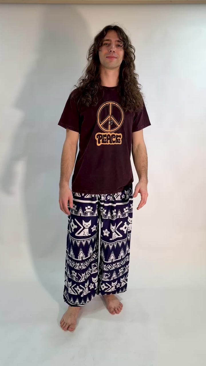 Men's Cat Print Harem Trousers