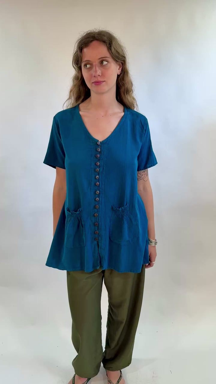 Short Sleeve Button Through Top