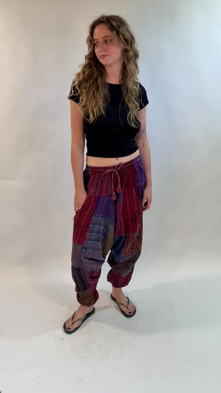 Block Print Patch Aladdin Pants