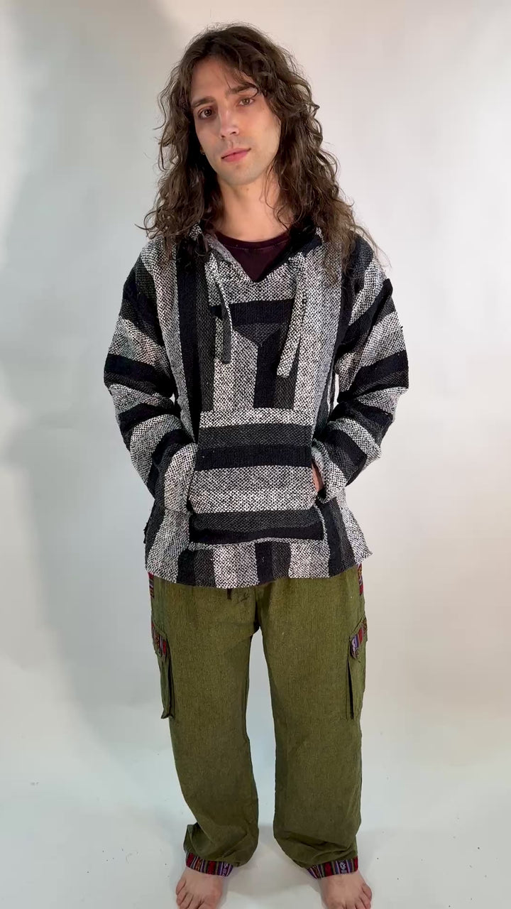 Men's Grey Baja Pullover Hoodie