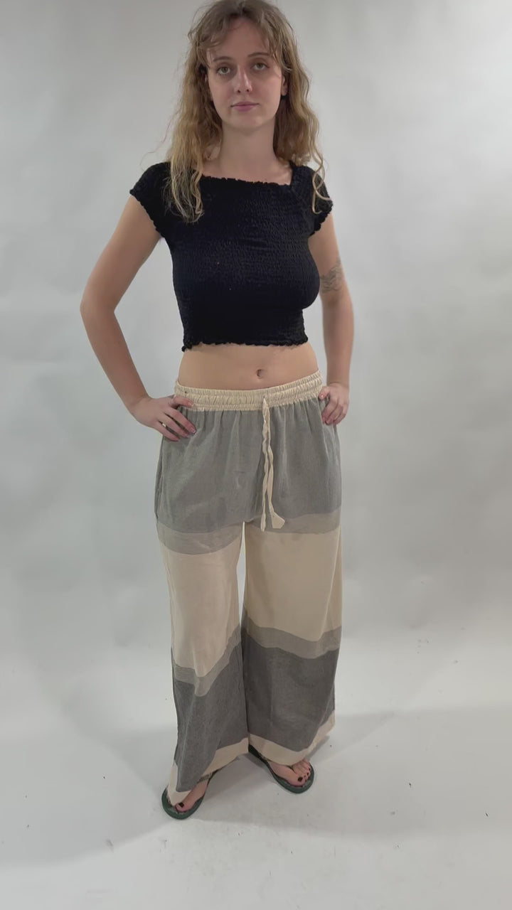 Wide Leg Cotton Trousers