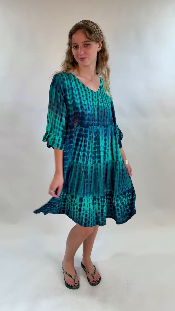 Tie Dye Short Sleeve Dress