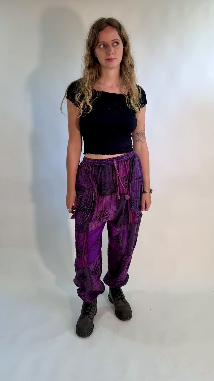 Patchwork Harem Pants