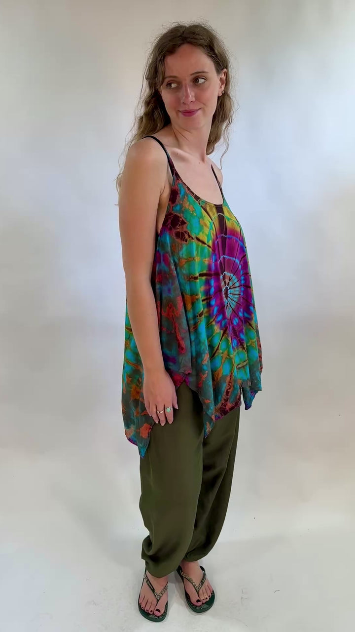Floaty Strappy Tie Dye Top