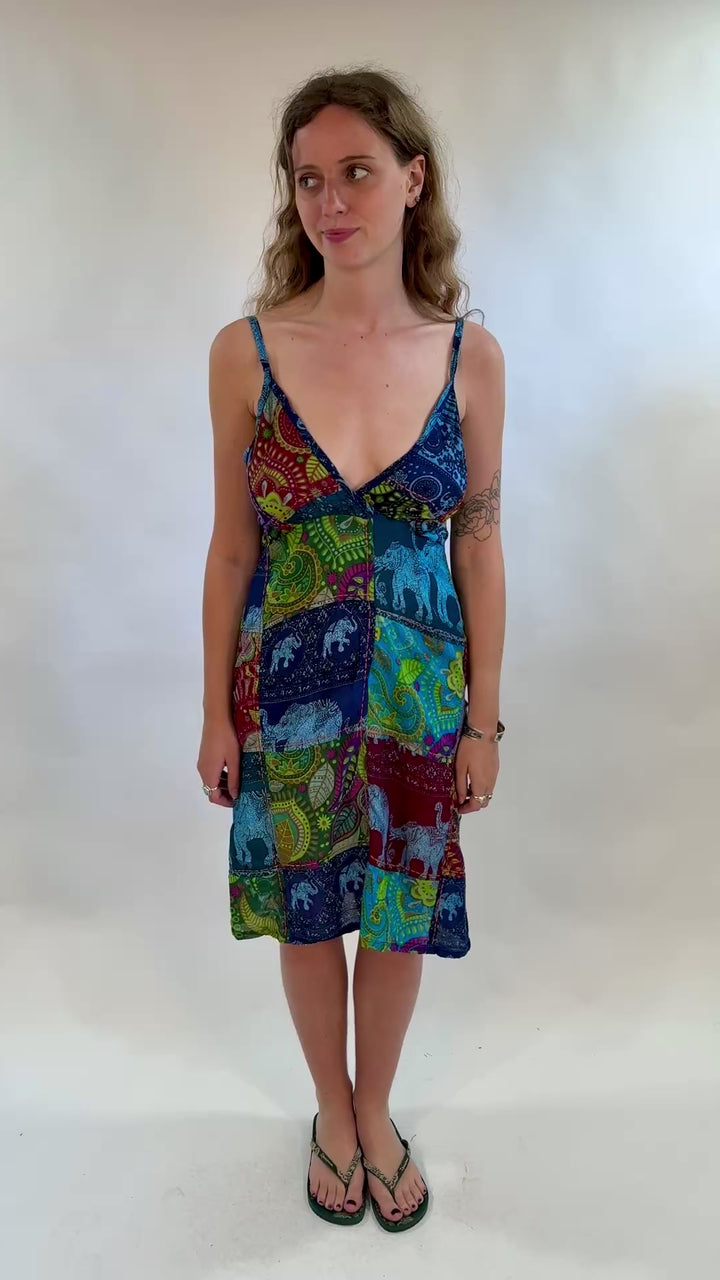 Patchwork Cami Mini Dress