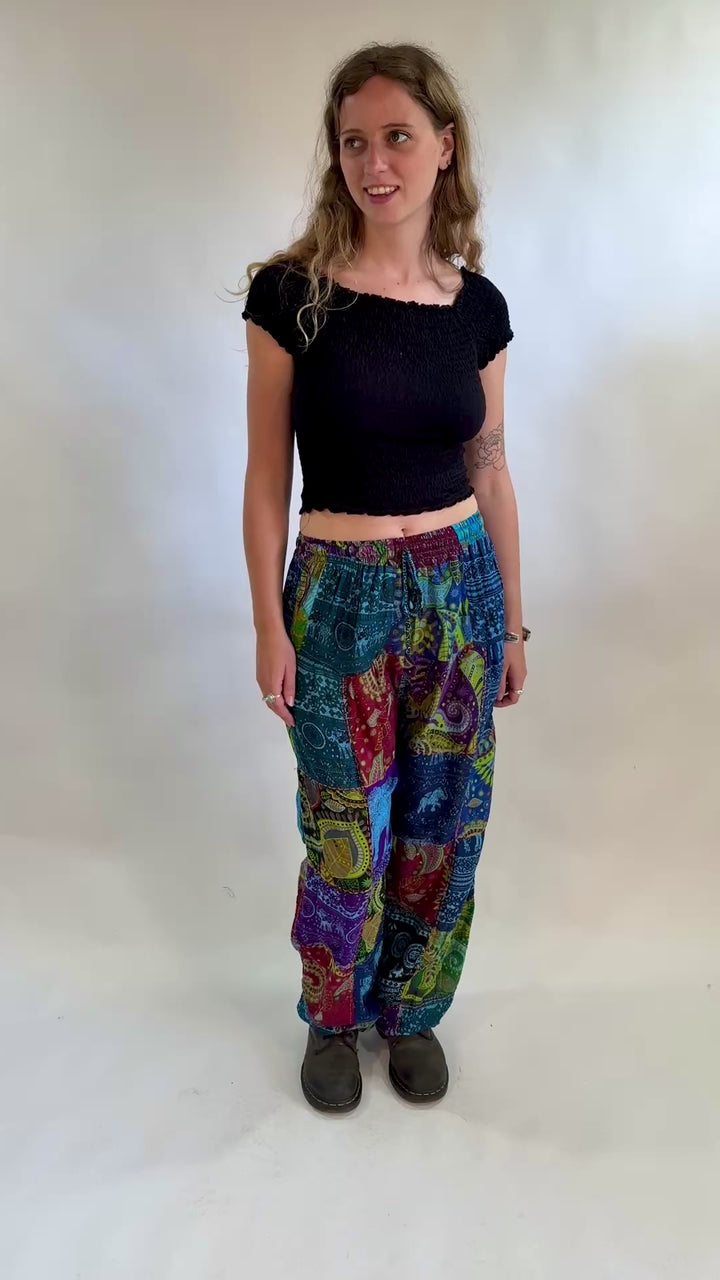 Kantha Stitch Patchwork Harem Pants