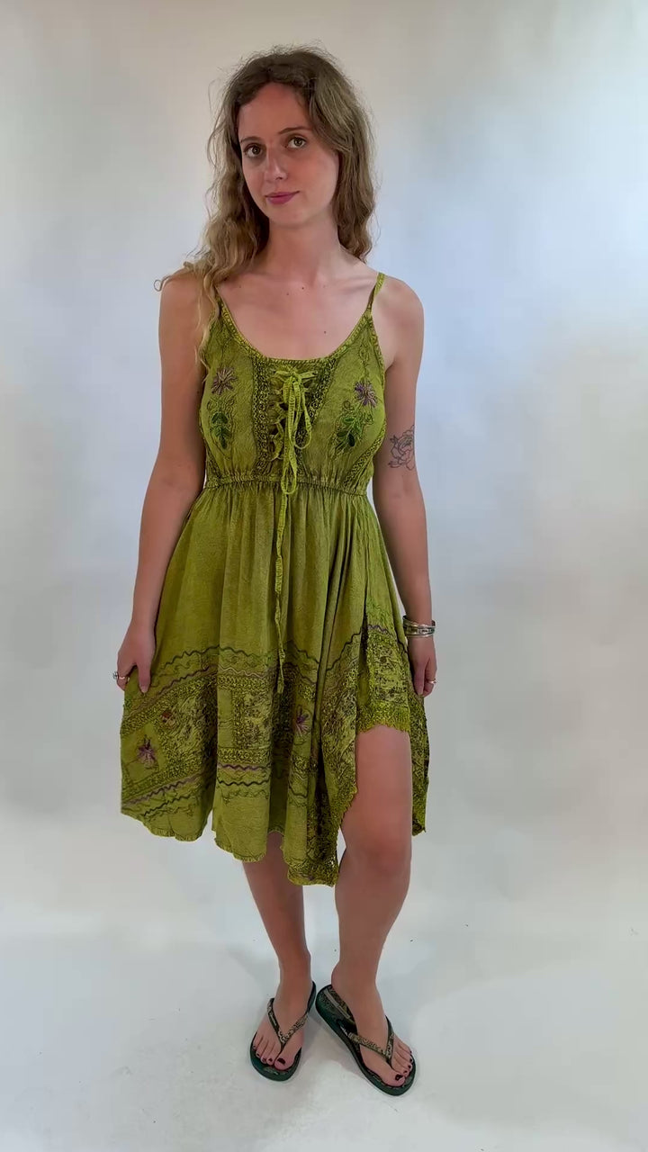 Embroidered Cami Dress