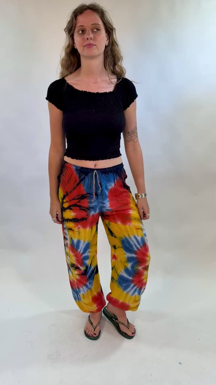 Multi Tie Dye Harem Trousers