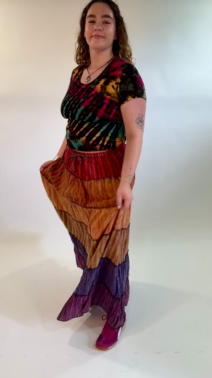 Cotton Layered Rainbow Skirt