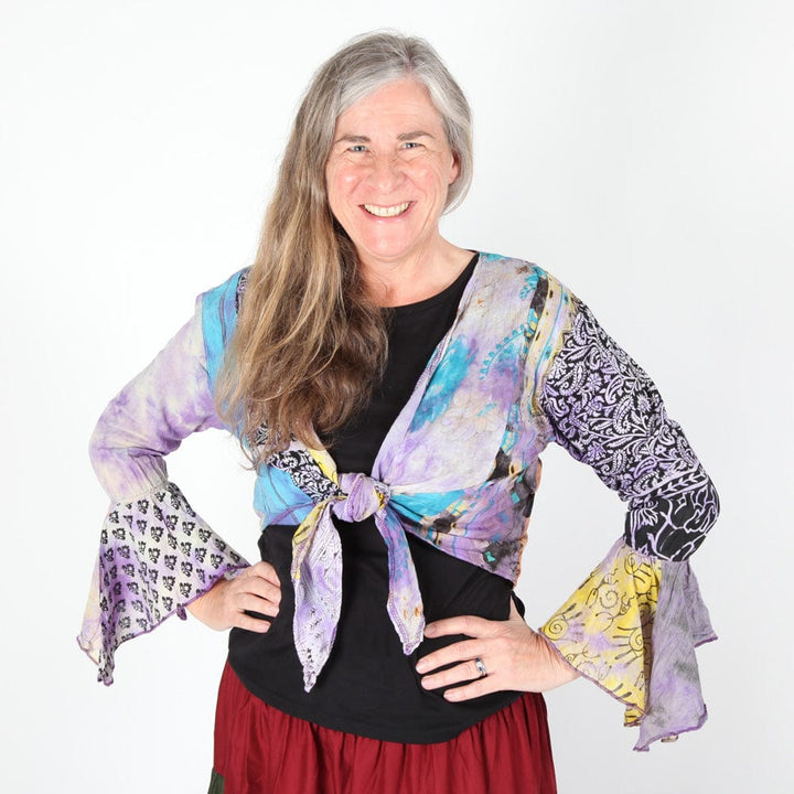 Purple Tie Front Top