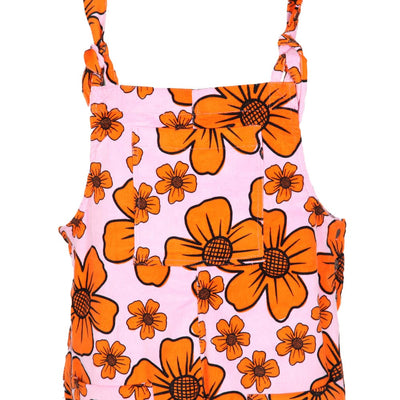 Flower Print Cord Dungarees
