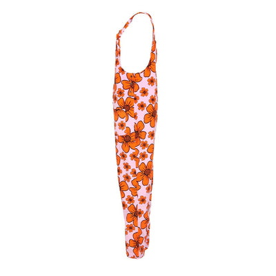 Flower Print Cord Dungarees