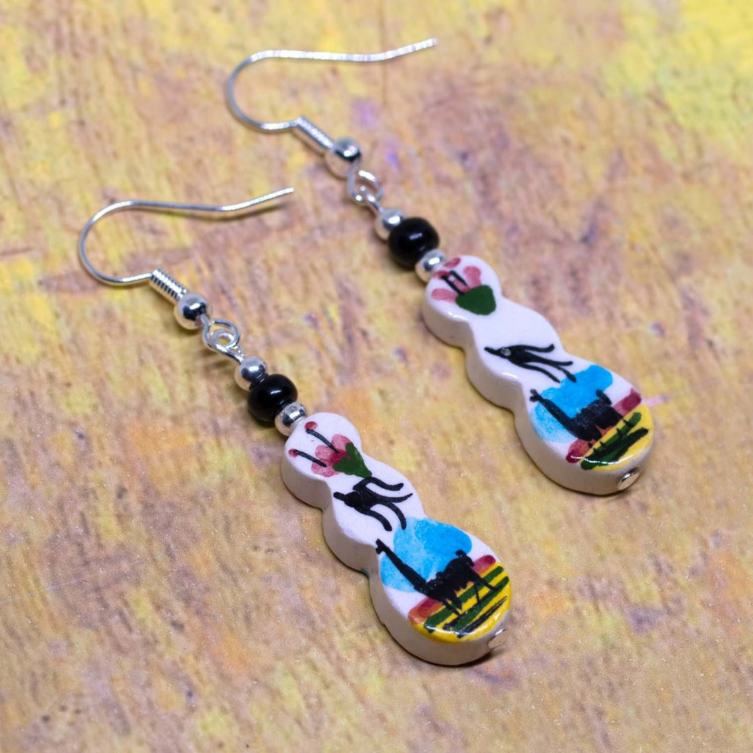 Llama drop earrings