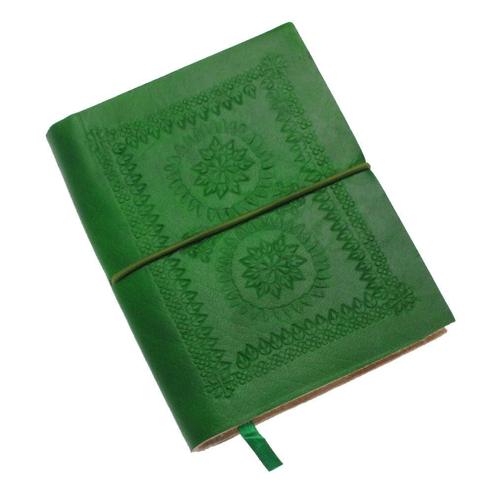 Medium Embossed Coloured Leather Notebook