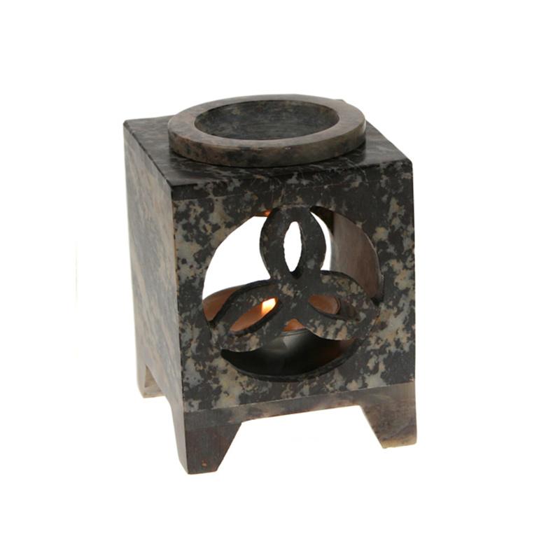 Stone Oil Burner Flower Pattern