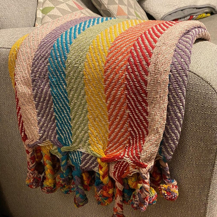 Rainbow Stripe Throw
