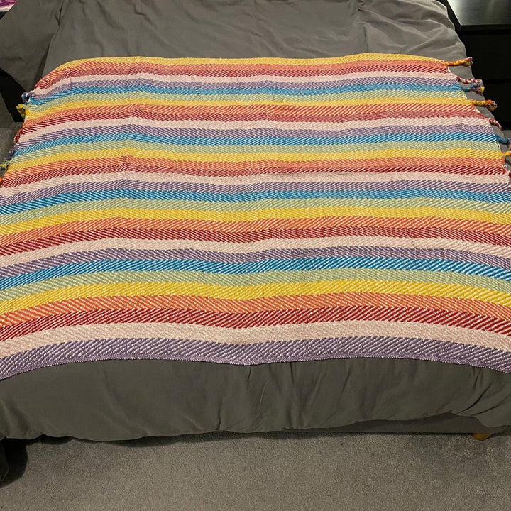 Rainbow Stripe Throw