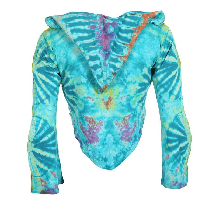 Tie Dye Pixie Hooded Tie Top..