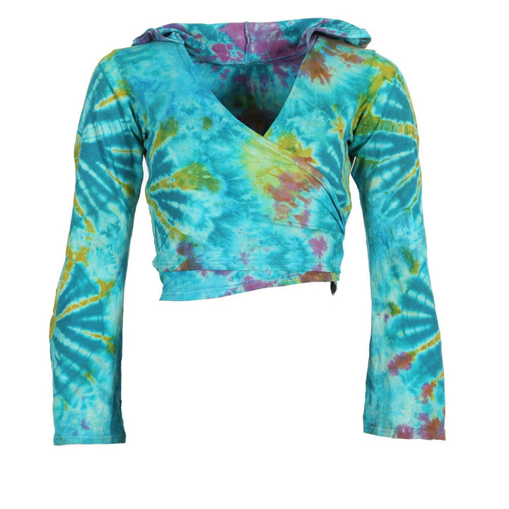 Tie Dye Pixie Hooded Tie Top..
