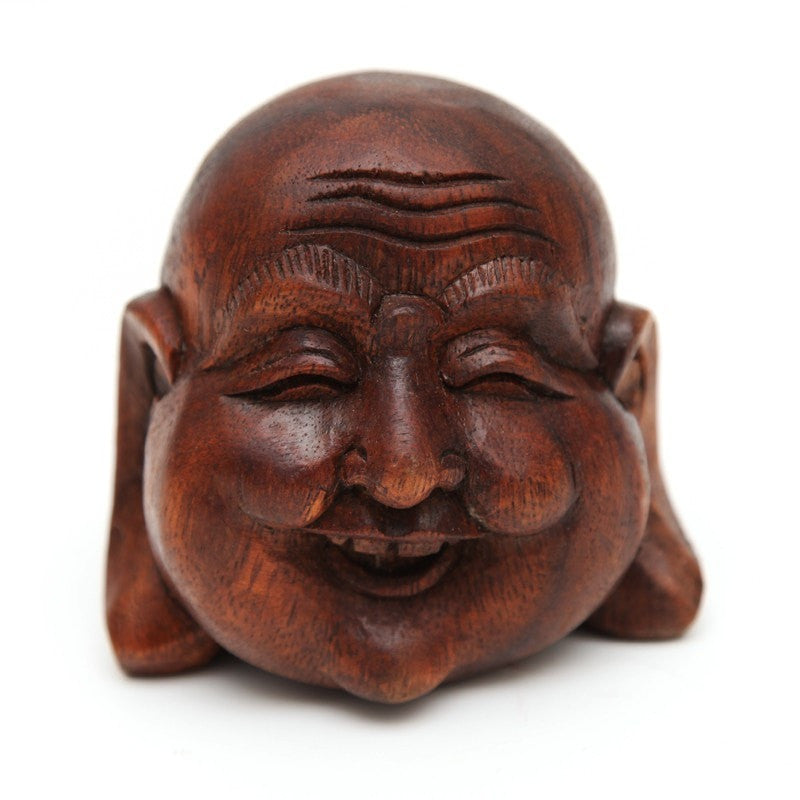 Wooden Laughing Buddha