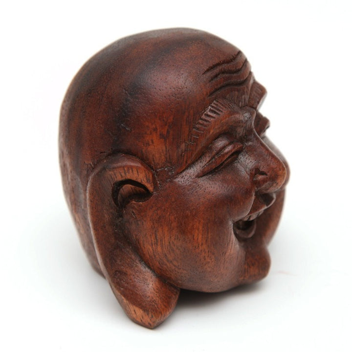 Wooden Laughing Buddha