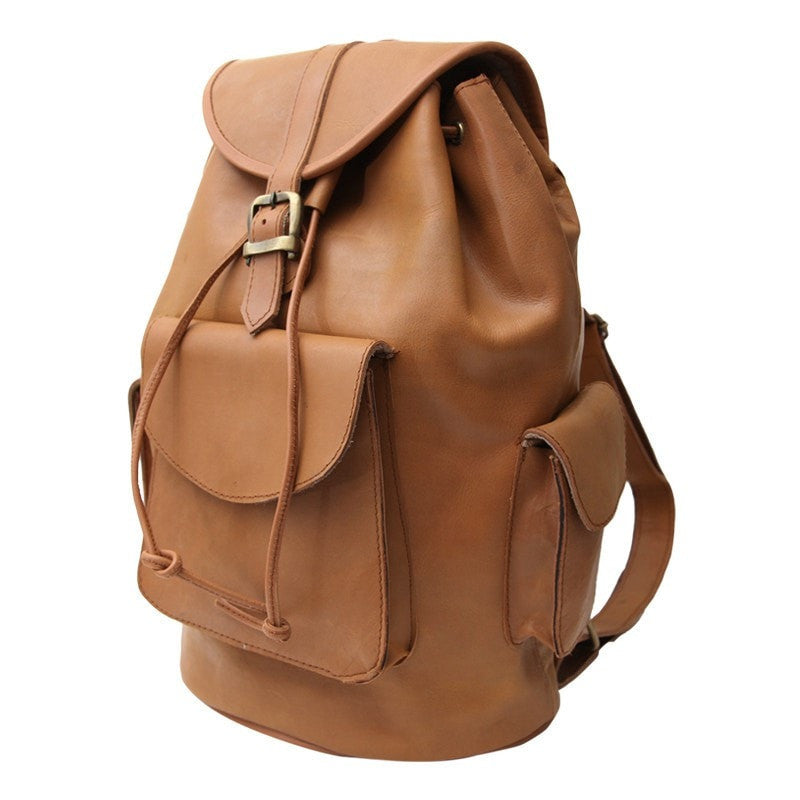 Brown leather rucksack
