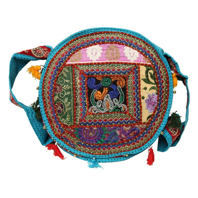 Indian Zardozi Style Embroidery Round Bag
