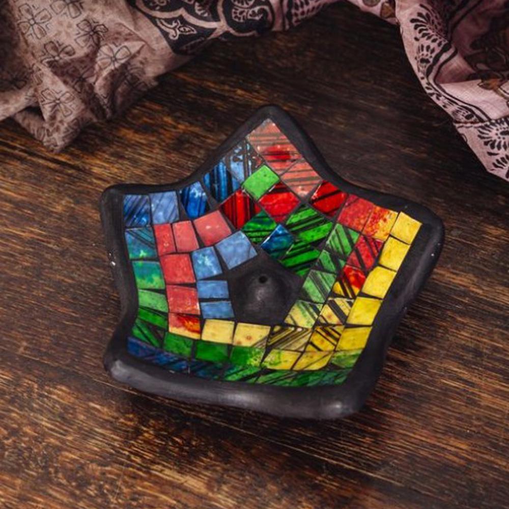 Rainbow Star Mosaic Incense Holder