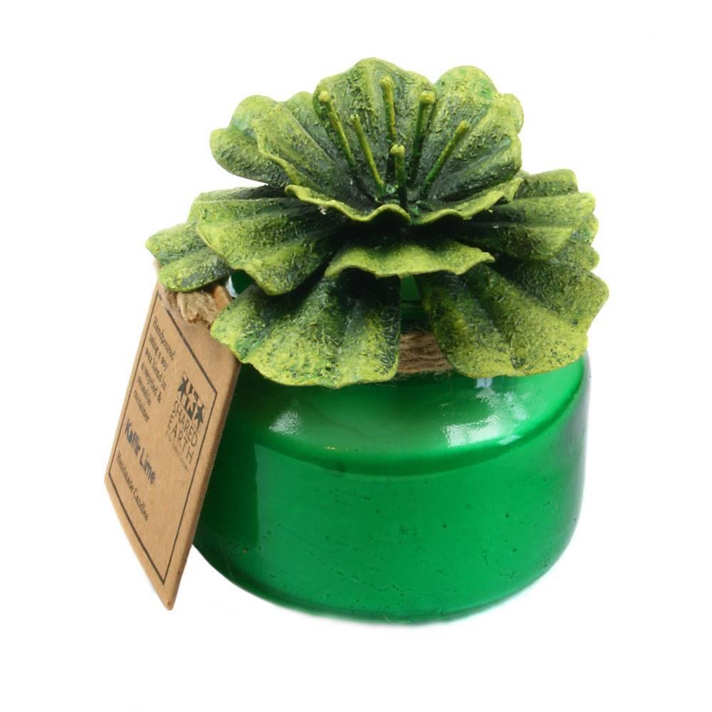 Candle in recycled glass jar, Kaffir Lime