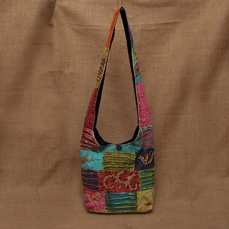 Nepalese Embroided Barley Patchwork Bag
