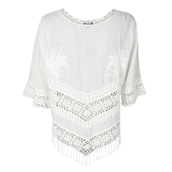 Crochet Embroidered Long Sleeve Blouse