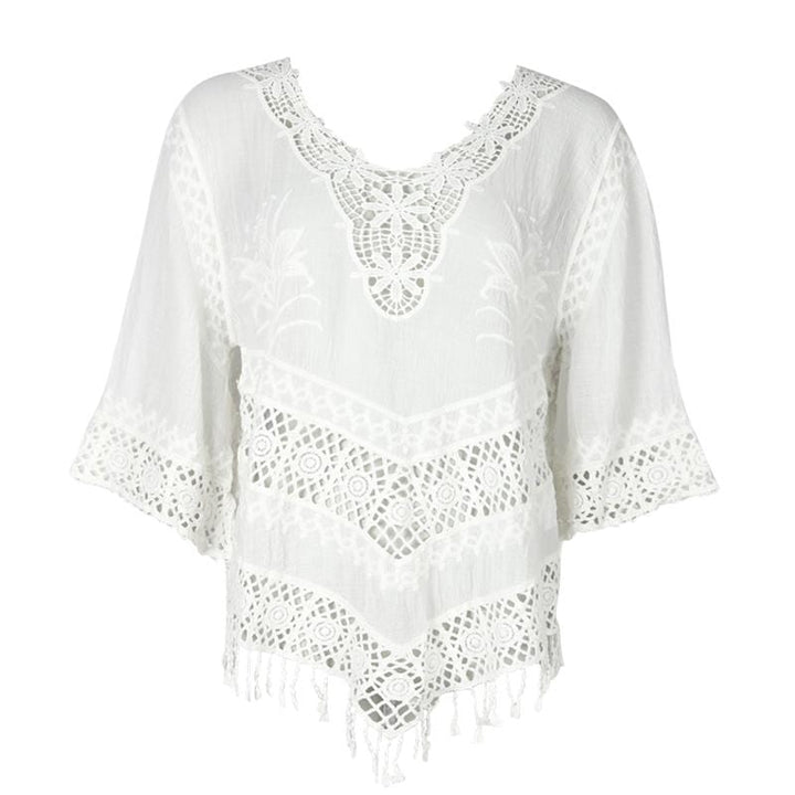 Crochet Embroidered Long Sleeve Blouse