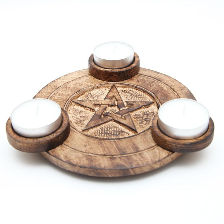 Pentagram Triple T-Light Holder
