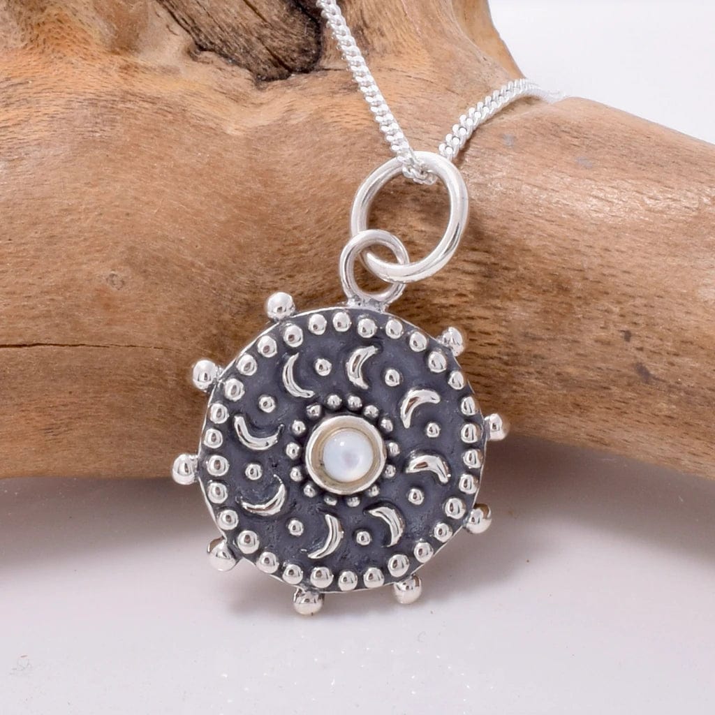 Sterling Silver Mother Of Pearl Pendant Necklace