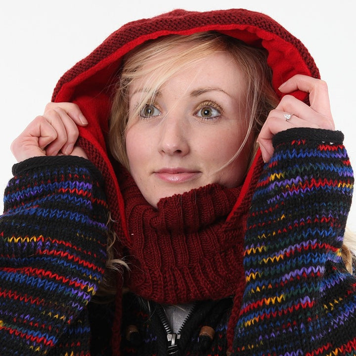Pixie Knit Hood With Neck Warmer..