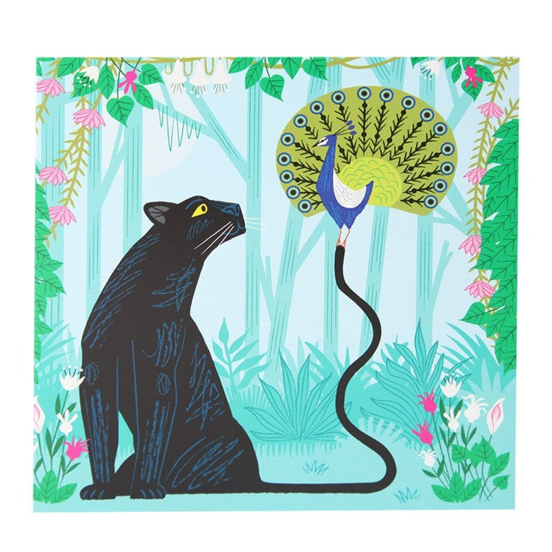 Power Pairing Panther & Peacock Card