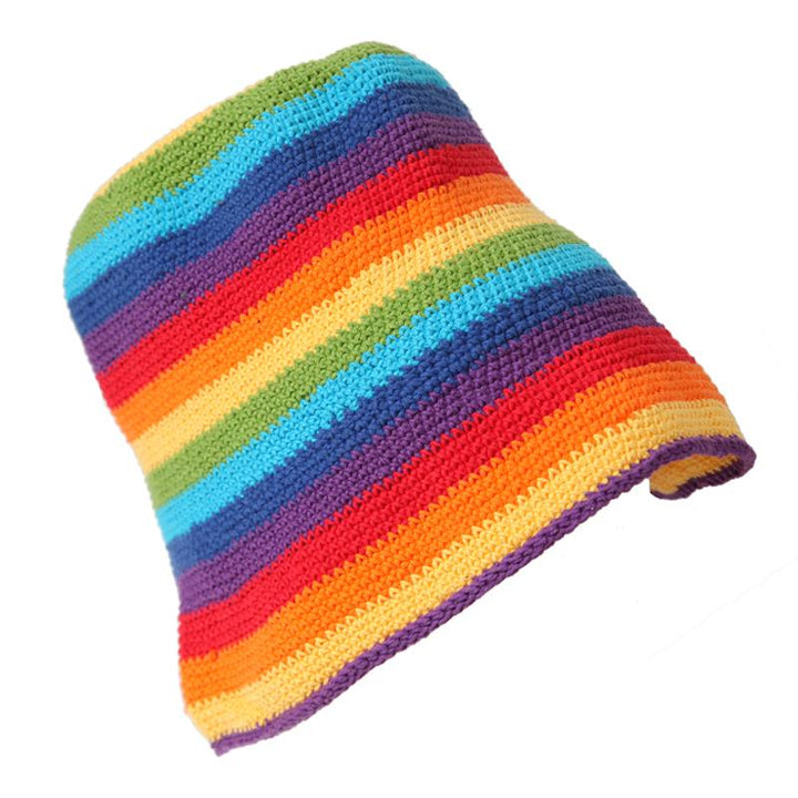 Crochet Rainbow Bucket Hat